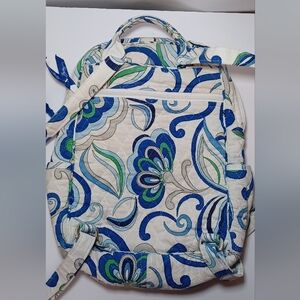 Vera Bradley Mediterranean White Quilted Cotton Backpack.
